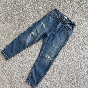 Zara High-Waisted Ripped Mom Jeans